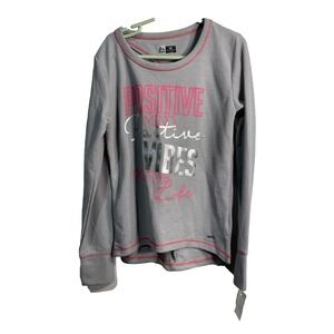 RBX girls long sleeve grey shirt size large 6X postive vibes